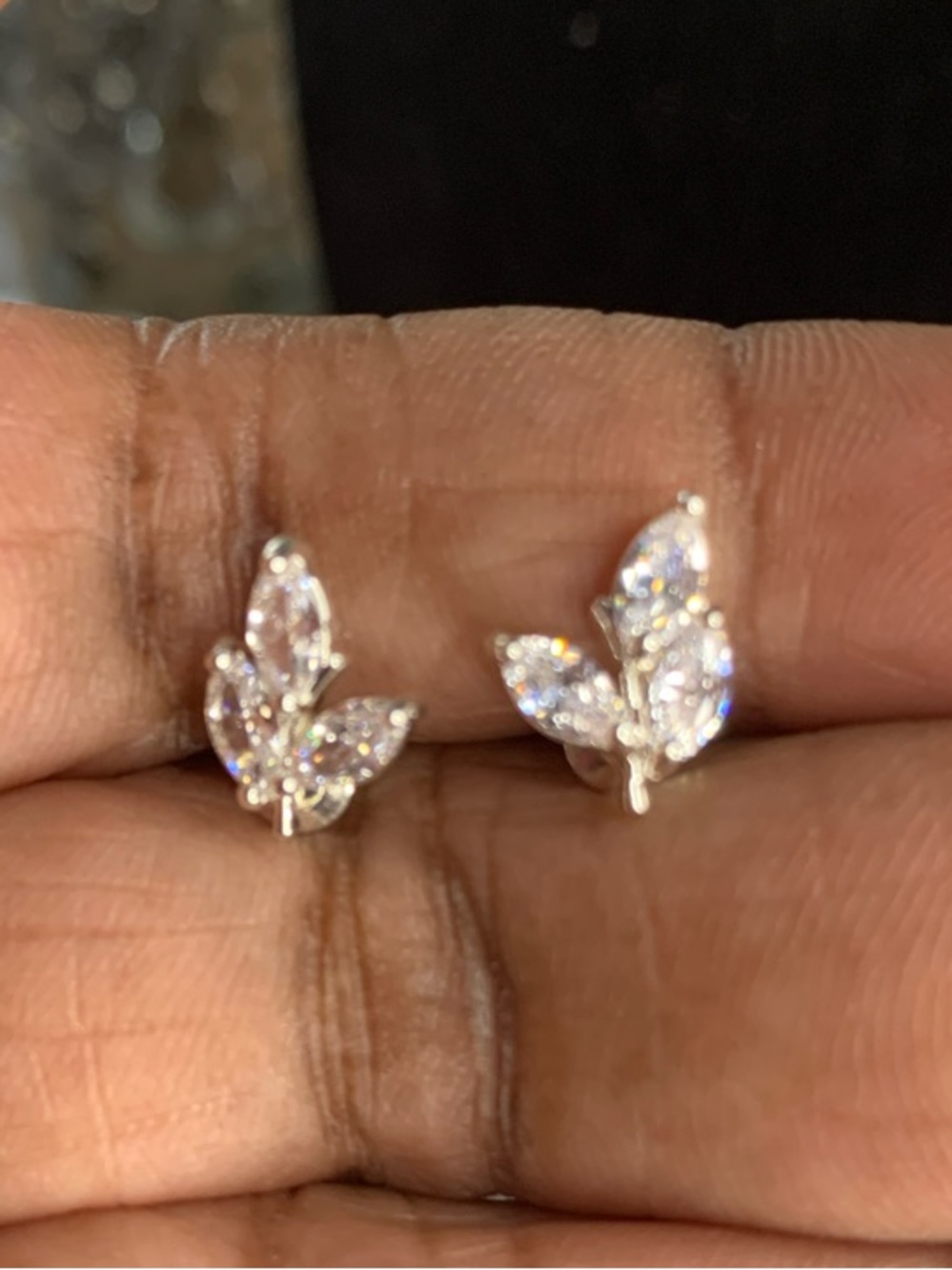 Pair of Swarovski Rhodium-Plated Stud Earrings